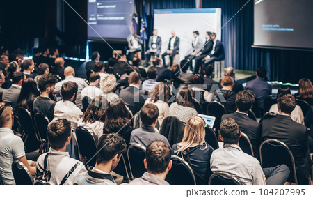 Round table discussion at business conference meeting event.. Audience at the conference hall. Business and entrepreneurship symposium Round table discussion at business conference meeting event.. Audience at the conference hall. Business and entrepreneurship symposium 104207995