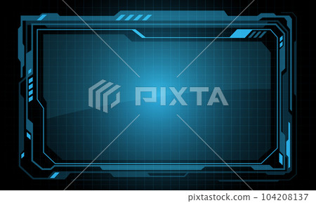 Blue HUD display screen circuit glass glossy technology blank space on square mesh design ultramodern creative vector 104208137
