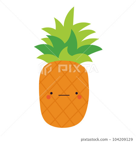 Cute pineapple in kawaii style. 104209129