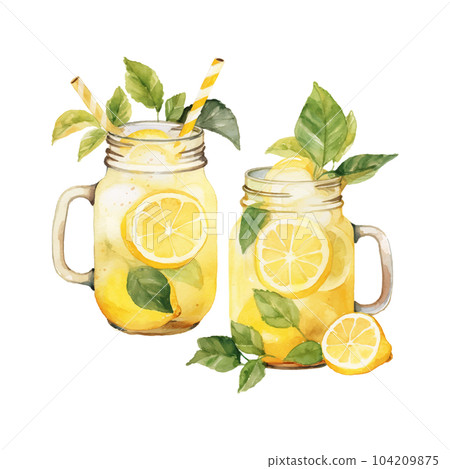 Vintage lemonade watercolor, great design for any purposes. Vintage lemonade watercolor, great design for any purposes. 104209875
