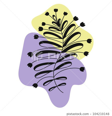 Black and white image. Plant, Abstract Design Black and white image. Plant, Abstract Design 104210148
