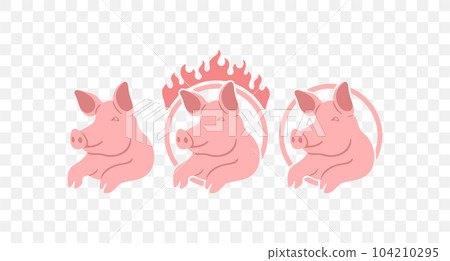 Pig, piggy, piglet, piggie, pigling, swine and farrow, graphic design. Animal, pet, animal husbandry, animal breeding and stock raising, vector design and illustration Pig, piggy, piglet, piggie, pigling, swine and farrow, graphic design. Animal, pet, animal husbandry, animal breeding and stock raising, vector design and illustration 104210295
