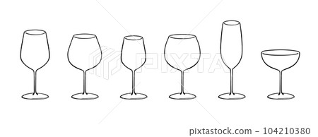 酒杯類型的插圖集 酒杯類型的插圖集 104210380