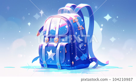 Drawing of school satchel, backpack for books and textbooks, school year, the concept of school education 104210987