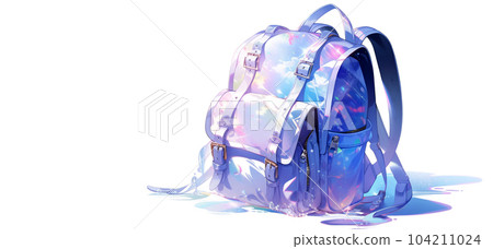 Drawing of school satchel, backpack for books and textbooks, school year, the concept of school education Drawing of school satchel, backpack for books and textbooks, school year, the concept of school education 104211024