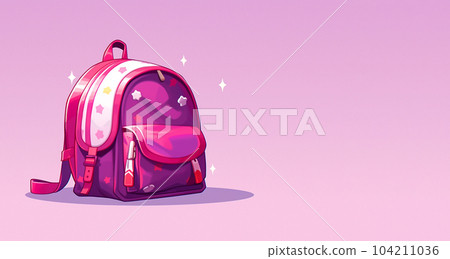 Drawing of school satchel, backpack for books and textbooks, school year, the concept of school education 104211036