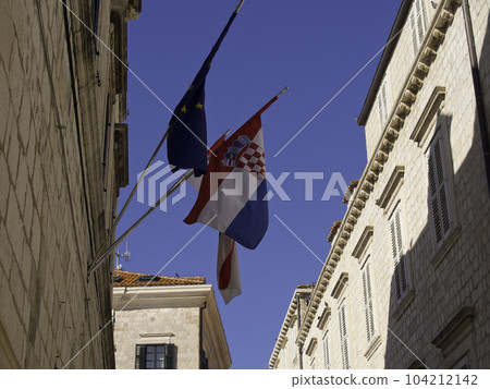 the old city of Dubrovnik at the mediterranean sea the old city of Dubrovnik at the mediterranean sea 104212142