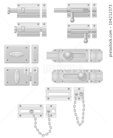 metal latch for closing doors vector illustration 104212373