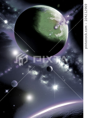 galaxy in a free space. 3D rendering 104212969