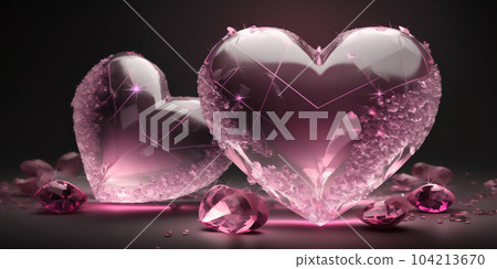 St Valentines background with crystal pink hearts St Valentines background with crystal pink hearts 104213670