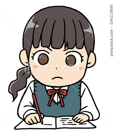 努力學習的女學生 104213695