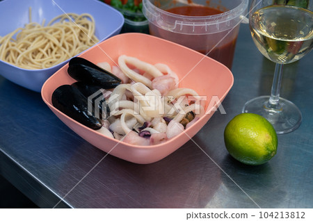 seafood pasta ingredients seafood pasta ingredients 104213812