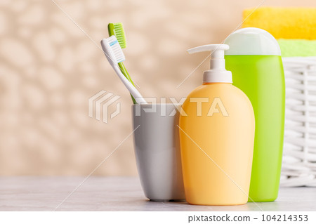 Toiletry tubes and toothbrushes 104214353