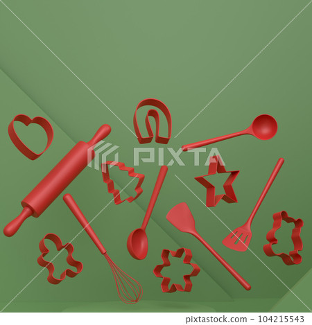 Abstract scene or podium with kitchen utensil on monochrome. Abstract scene or podium with kitchen utensil on monochrome. 104215543