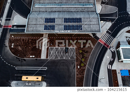 Aerial photo from a drone of the Interchange Center in Gliwice. Aerial photo from a drone of the Interchange Center in Gliwice. 104215615