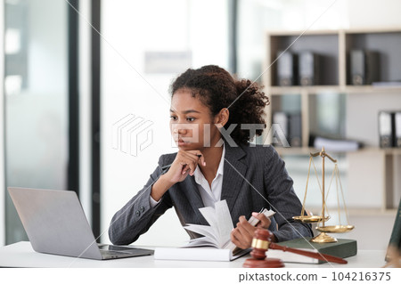 African American woman Lawyer Or Judge. Legal And Justice 104216375