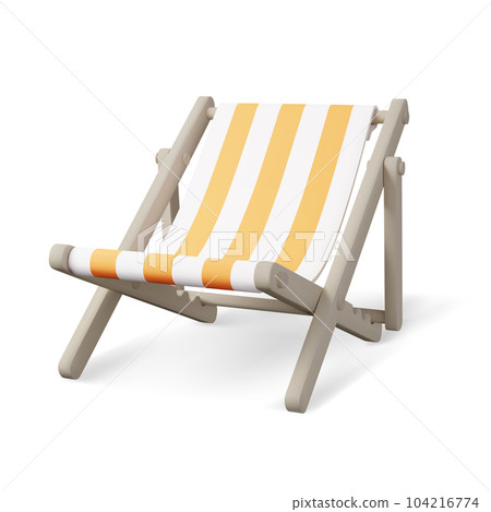 Beach chaise longue for summer rest. Wooden deck chair. Beach chaise longue for summer rest. Wooden deck chair. 104216774