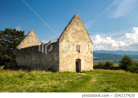 Ruins of a Romanesque church in Haluzice, Slovakia. Ruins of a Romanesque church in Haluzice, Slovakia. 104217420