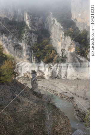 Montrebei canyon in drought period in Catalonia 104218333