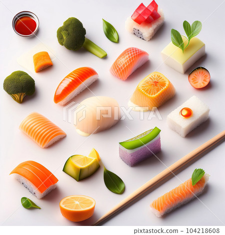 Set of various sushi 104218608