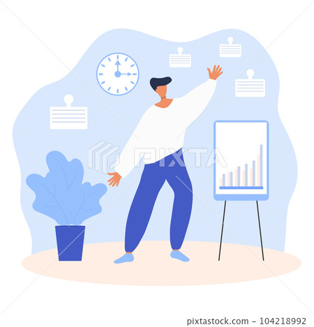 Businessman presenting growing graph statistics 104218992