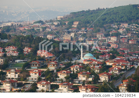 Arial View of Istanbul Asian Side Urban building blocks 104219834