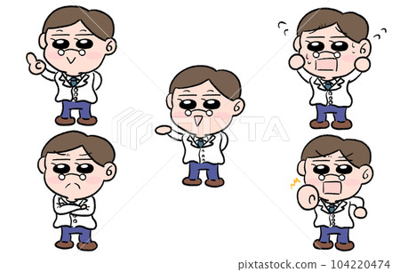 Male doctor facial expression set 104220474