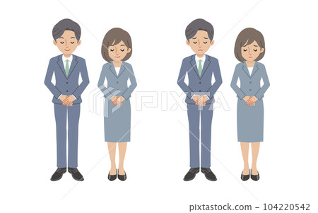 商務人士鞠躬道歉手勢/響應集 104220542