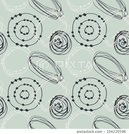 Pattern hand drawn doodle circles and round shapes. 104220596