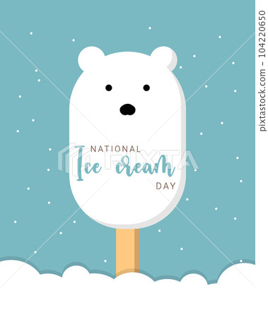 National ice cream day , polar bear , idea for poster, banner, flyer or postcard. 104220650