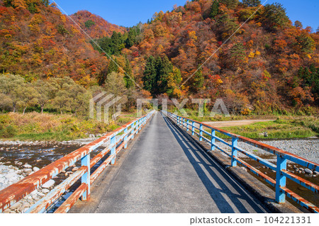 Uono River Shinbenbashi Autumn scenery Yuzawa Town, Niigata Prefecture 104221331