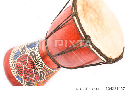 African drum isolated on white background 104221437