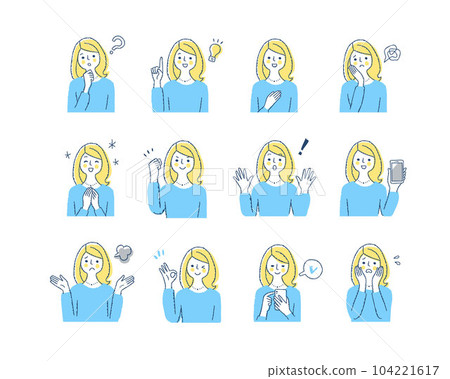 女性面部表情_h9變化集 女性面部表情_h9變化集 104221617