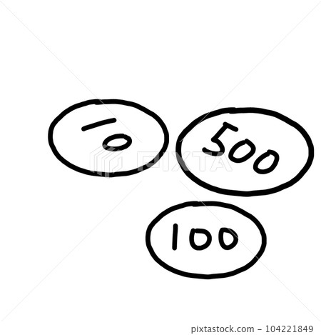 可愛的硬幣插畫 104221849