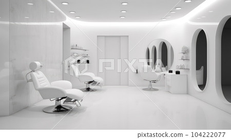 Modern interior of the beauty salon which consist of nail salon and barbershop. Modern interior of the beauty salon which consist of nail salon and barbershop. 104222077