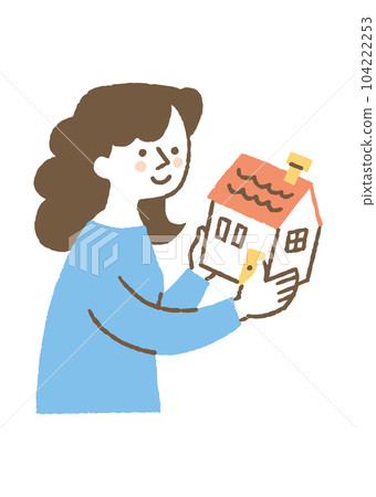 拿著 house_color 模型的女人 104222253