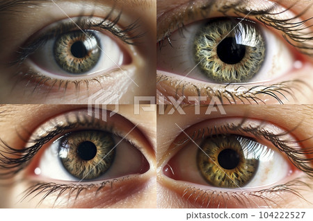 A collage of close-ups of women's eyes "AI-generated images" 104222527