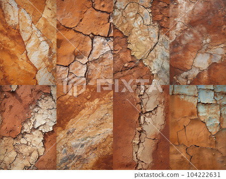 Collage background material "AI generated image" like an old worn out terracotta wall 104222631