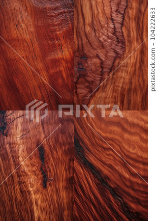 Collage background material of beautiful reddish-brown mahogany grain-like wood "AI generated image" 104222633
