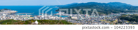 Panorama view of Amakusa city from Jumanzan Park Observatory [Amakusa City, Kumamoto Prefecture] 104223393