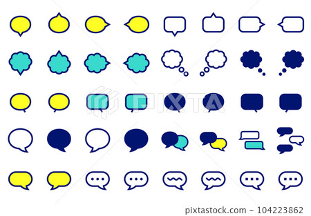 Vector icon set of speech bubbles of various shapes 104223862