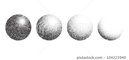 Textured gradient spheres set. Black dotted circles collection. Stippled round elements pack. Fading noise grain dotwork shapes. Vanishing halftone effect illustrations bundle. Vector Textured gradient spheres set. Black dotted circles collection. Stippled round elements pack. Fading noise grain dotwork shapes. Vanishing halftone effect illustrations bundle. Vector 104223940