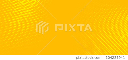 Yellow halftone background. Retro comic grain pixel texture. Pixelated dots cartoon wallpaper. Pop art fading wavy gradient pattern. Vector gritty backdrop. Yellow halftone background. Retro comic grain pixel texture. Pixelated dots cartoon wallpaper. Pop art fading wavy gradient pattern. Vector gritty backdrop. 104223941