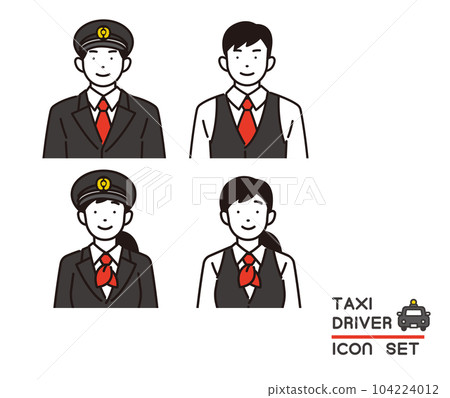 Vector illustration material of the upper body of a taxi driver / tourism / recruitment 104224012
