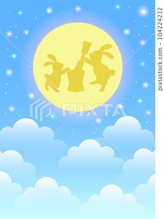 藍色童話夢幻世界垂直與月兔 藍色童話夢幻世界垂直與月兔 104224212