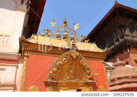 South Asia's Nepal, a view of the ancient city of Bhaktapur, a World Cultural Heritage site, on the outskirts of Kathmandu, the capital of South Asia South Asia's Nepal, a view of the ancient city of Bhaktapur, a World Cultural Heritage site, on the outskirts of Kathmandu, the capital of South Asia 104224526
