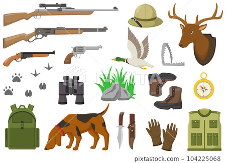 Set of hunters equipment element collection 104225068