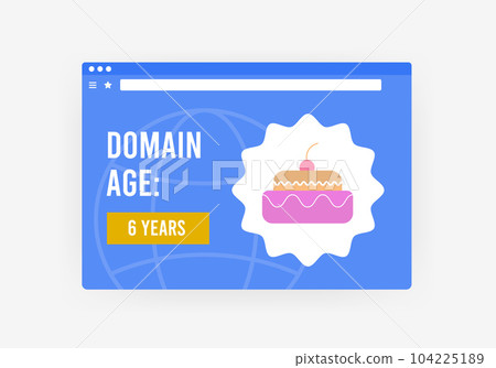 Domain Age - SEO search engine rank factor concept. Website domain age checker vector illustration 104225189