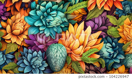 Painting with flowers, botanical concept, greeting card, floral print printable Painting with flowers, botanical concept, greeting card, floral print printable 104226947