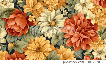 Painting with flowers, botanical concept, greeting card, floral print printable 104227016